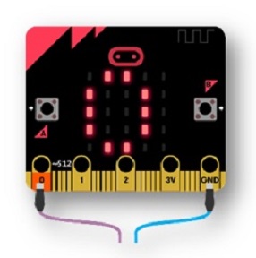 Micro:bit connected to body wires