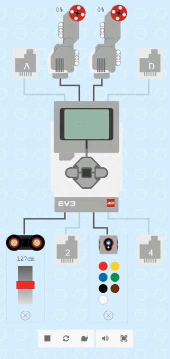 EV3 simulator with motors and sensors