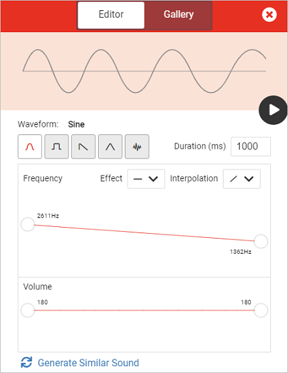 Sound effects editor