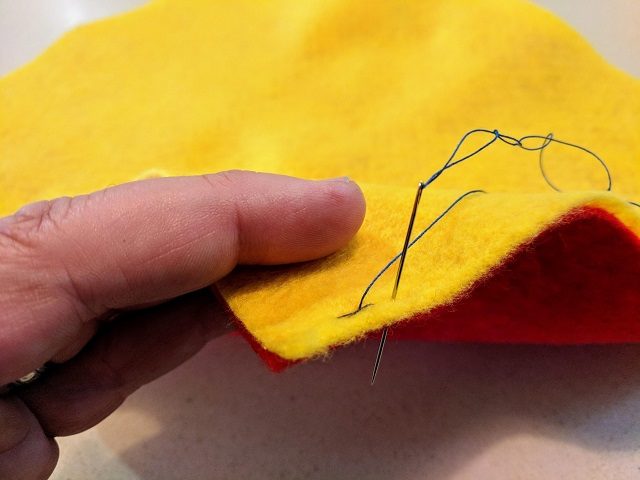 Making a back stitch - forward step