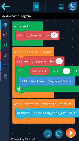 Toolbox shown for the JavaScript editor