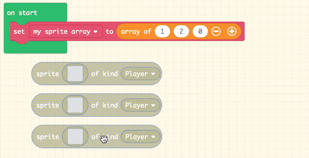 creating an array of sprites