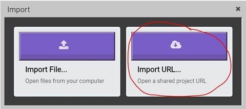 Import URL button
