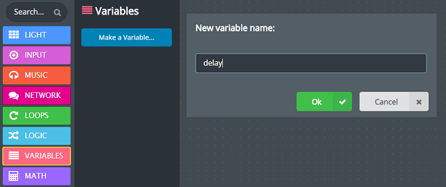 Name a new variable dialog