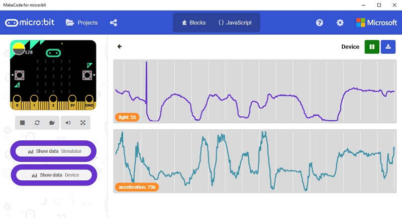 micro:bit serial output display