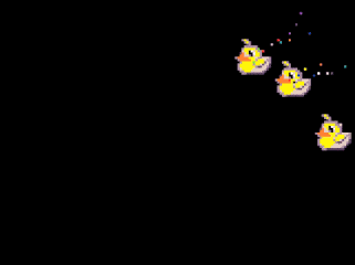 Animation of ducks bouncing with a trail