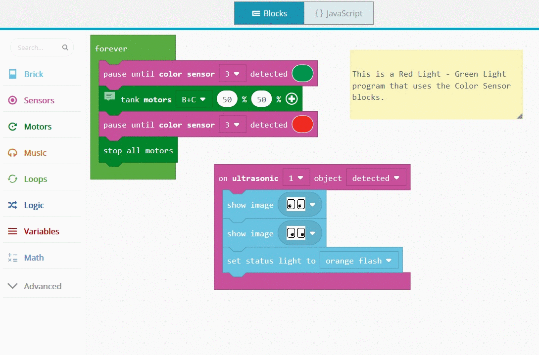 Begrænse måtte Uafhængighed Microsoft MakeCode for LEGO® MINDSTORMS® Education EV3