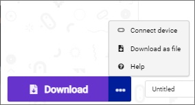 Download button and menu