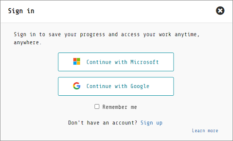 Sign-in Dialog