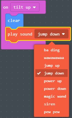 Selecting jump down sound