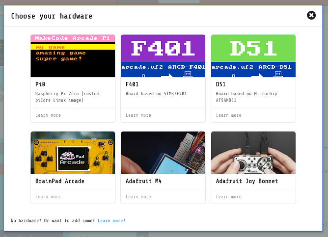 MakeCode Arcade hardware