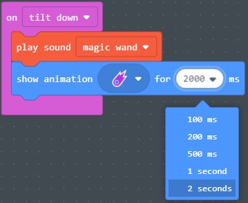 Select time for show animation block