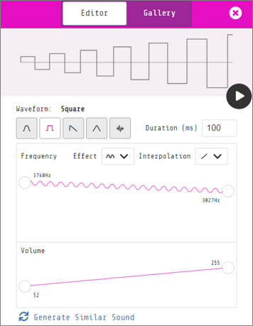 Play Sound editor