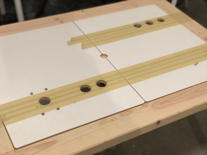 A table with 3 holes