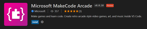 Extension gallery item for MakeCode Arcade