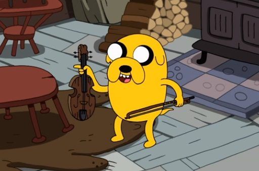 Jake the Dog with a fiddle