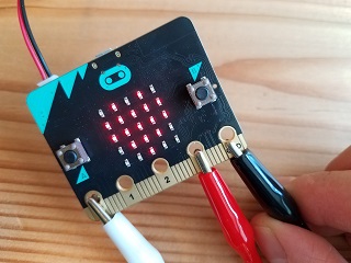 micro:bit with croc clips