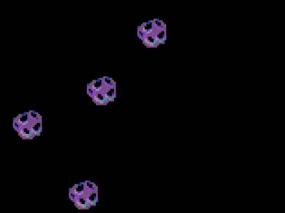 Animation of initial space asteroid game