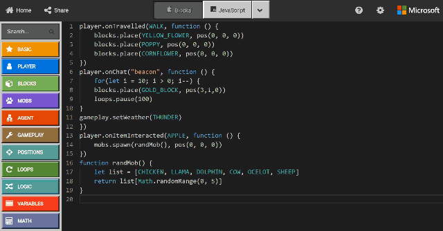 Python code as grey blocks