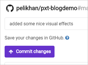 Commit changes button