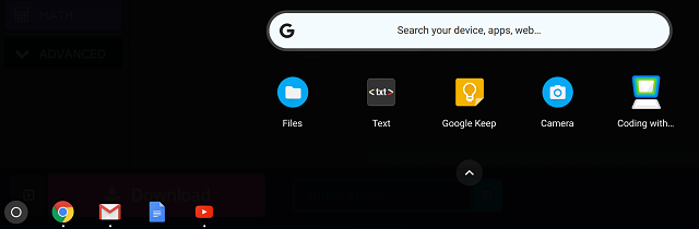 Use find Launcher search to find the files