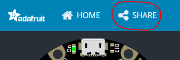 Share button at top of window