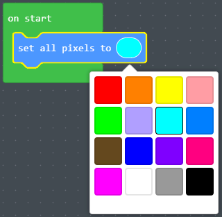 Color picker for `set all pixels` block