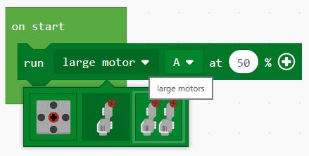 Motor menu selections