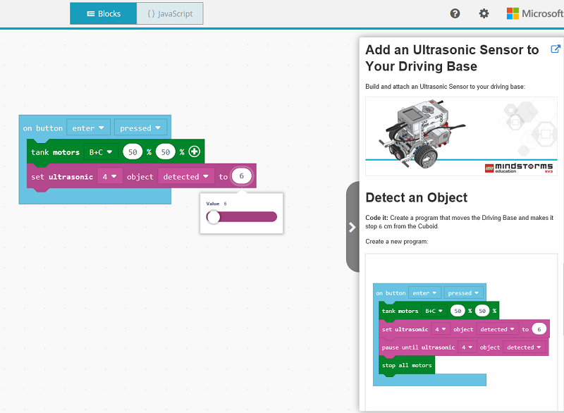 Side view slider with project instructions