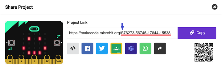 New share link dialog