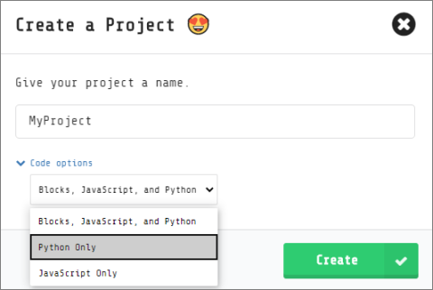 Create Python only project cards