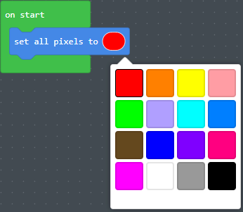 Set pixel color choices
