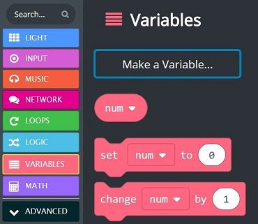 The 'num' variable in variables toolbox