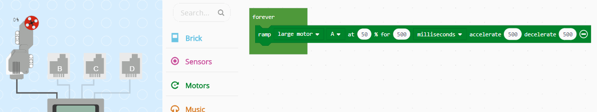 A screen recording of the ramp block and the simulator