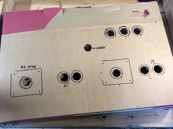 The control panel with holes drilled