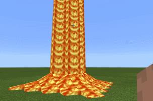 Hot lava forms a tower