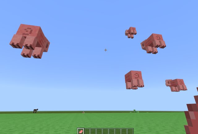 Pigs bouncing in the air
