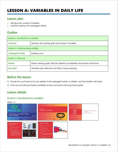 Example lesson page