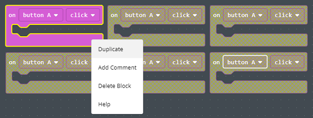 Duplicated 'on button click' blocks