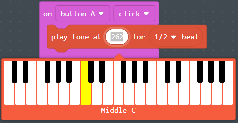 Play tone block tone selections