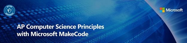 APCSP MakeCode banner with badge