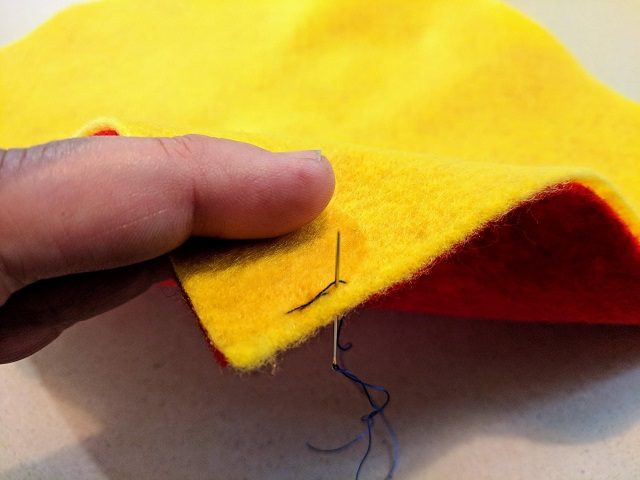 Making a back stitch - half step backward
