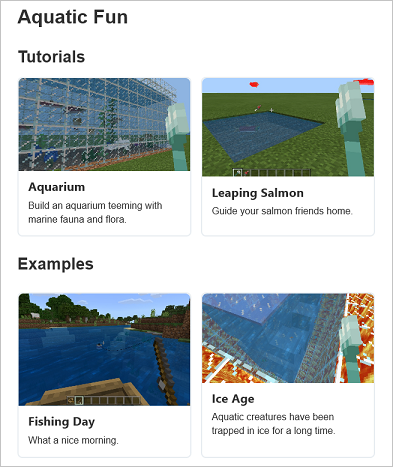 New aquatic tutorials and examples page