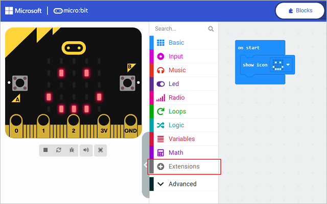 Extensions selection in Toolbox