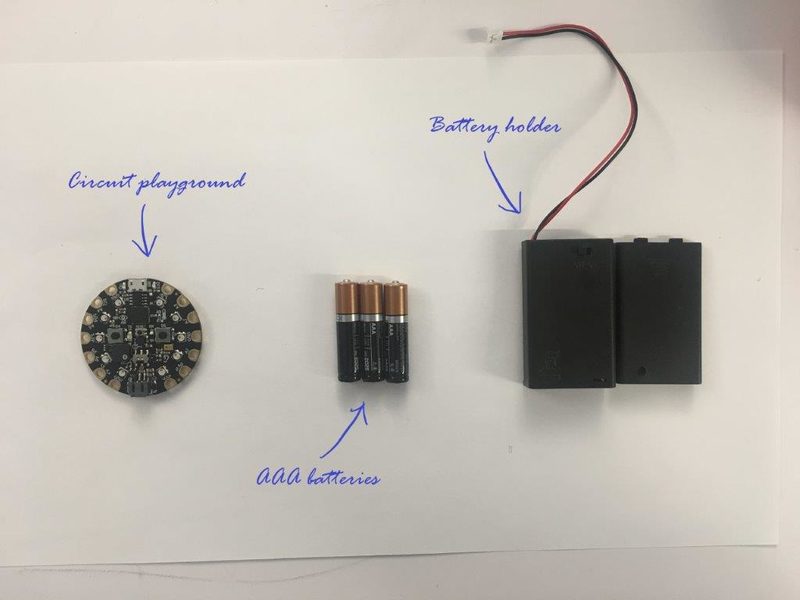 Electronic: circuit playground, battery holder, AAA